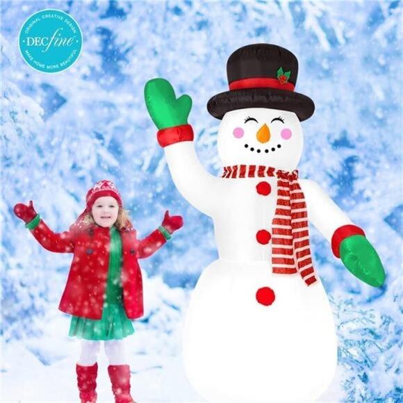 8 Feet Christmas Inflatable Snowman Lighted Blow Up Christmas Yard Decoration - Picture 4 of 7